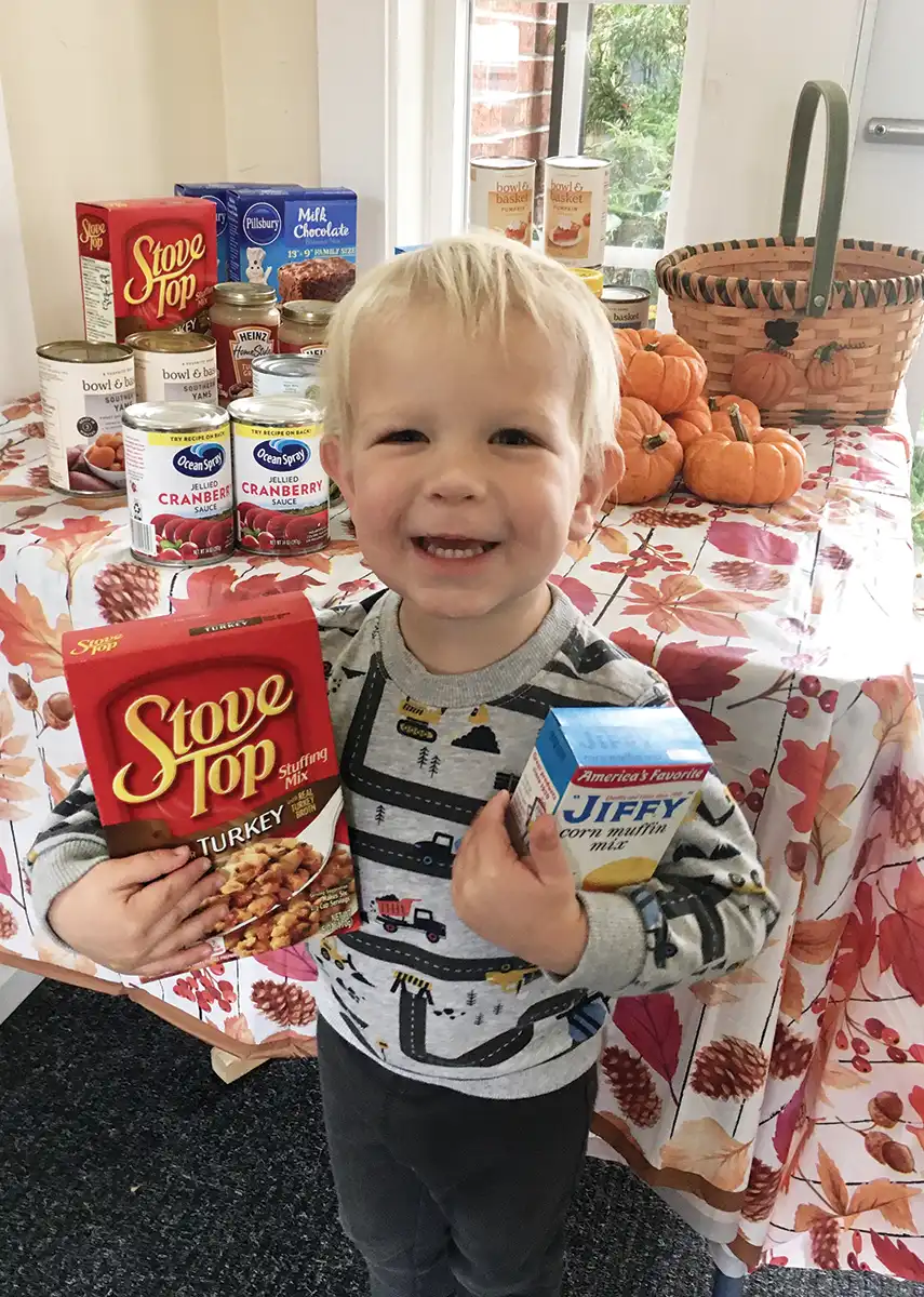 Holly Hill Childcare Collecting Food Items for Thanksgiving
